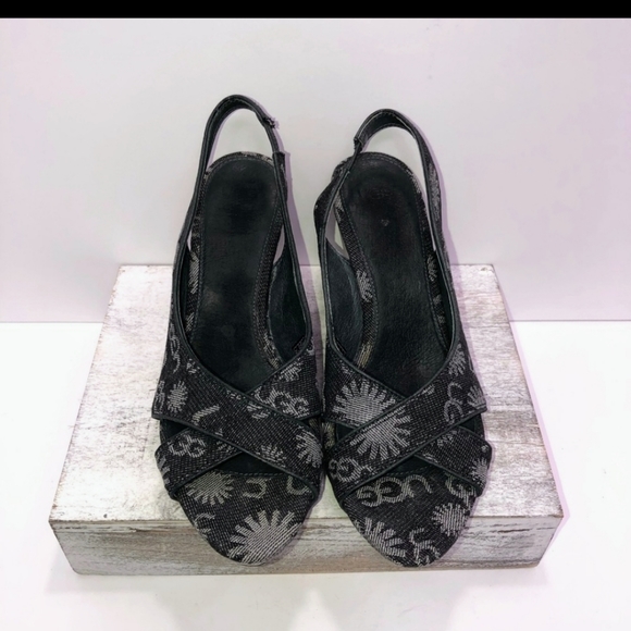 UGG Logo, Denim, Slingback Wedges - Picture 3 of 6